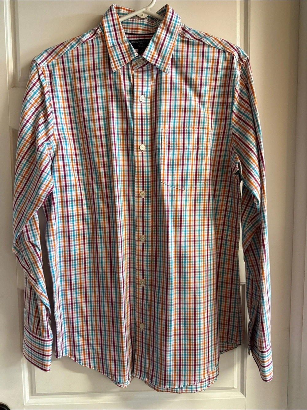 Banana Republic Men's Multi-Color Plaid Button-Up Shirt